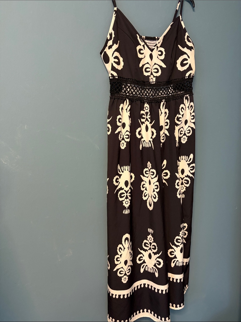SHEIN Black and White Patterned Girls' One-Piece Dress